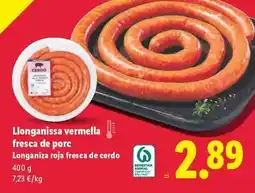Lidl Llonganissa vermella fresca de porc oferta