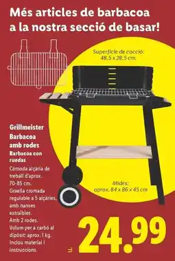 Lidl Grillmeister barbacoa amb rodes oferta