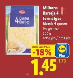 Lidl Milbona - mezcla 4 quesos oferta