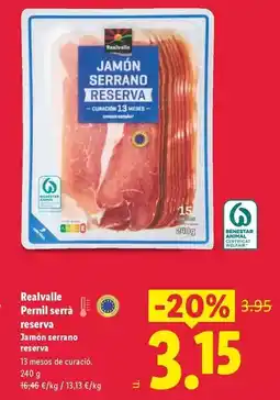 Lidl Realvalle - jamón serrano reserva oferta