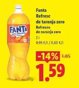 Lidl Fanta - refresco de naranja zero oferta