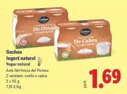 Lidl Goshua - yogur natural oferta