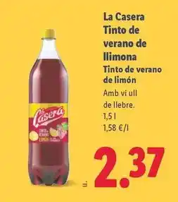 Lidl La casera - tinto de verano de limó oferta