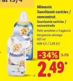 Lidl Mimosín - suavizante caricias / concentrado oferta