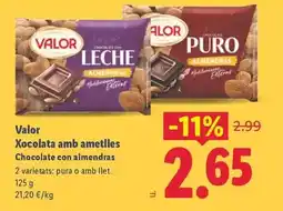 Lidl Valor - chocolate con almendras oferta