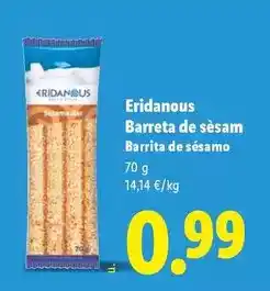 Lidl Eridanous - barrita de sésamo oferta