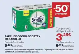 Hipercor Scottex - papel de cocina megarollo oferta