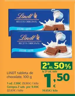 HiperDino LINDT tableta de chocolate oferta