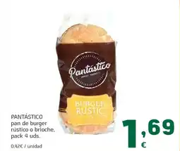 HiperDino PANTÁSTICO pan de burger rústico o brioche, pack 4 uds. oferta