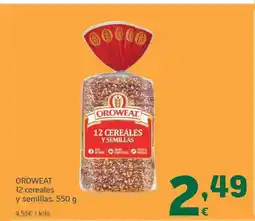 HiperDino OROWEAT 12 cereales y semillas oferta