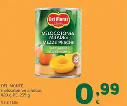HiperDino DEL MONTE melocotón en almíbar oferta