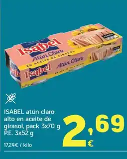 HiperDino ISABEL atún claro alto en aceite de girasol oferta