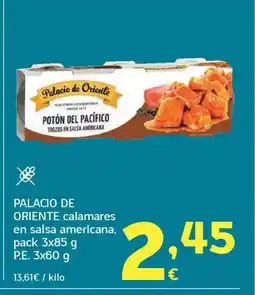 HiperDino PALACIO DE ORIENTE calamares en salsa americana oferta