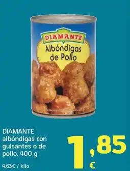 HiperDino DIAMANTE albóndigas con guisantes o de pollo oferta