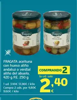 HiperDino FRAGATA aceituna con hueso aliño andaluz o verdial aliño del abuelo oferta