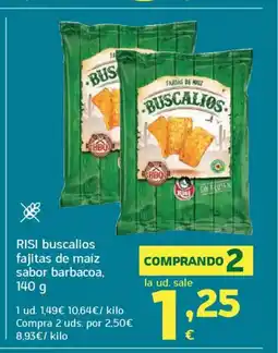 HiperDino RISI buscalios fajitas de maíz sabor barbacoa oferta