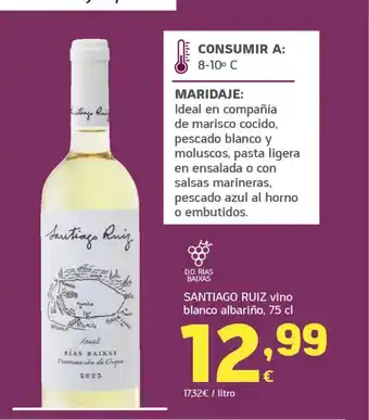 HiperDino SANTIAGO RUIZ vino blanco albariño oferta