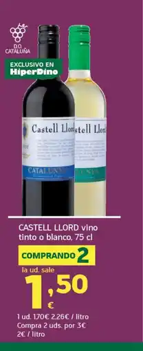 HiperDino CASTELL LLORD vino tinto o blanco oferta