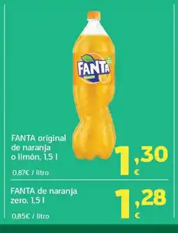 HiperDino FANTA original de naranja o limón oferta