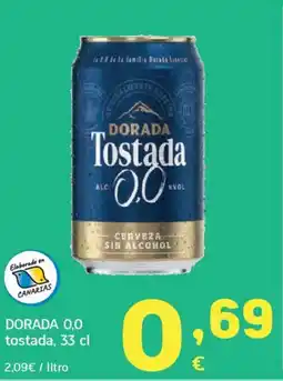 HiperDino DORADA 0,0 tostada oferta