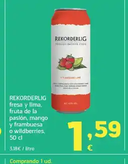 HiperDino REKORDERLIG fresa y lima, fruta de la pasión, mango y frambuesa o wildberries oferta