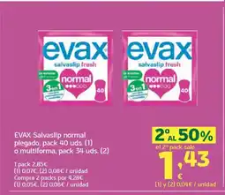 HiperDino EVAX Salvaslip normal plegado oferta