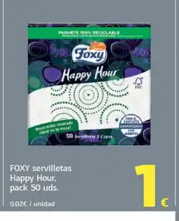 HiperDino FOXY servilletas Happy Hour, pack 50 uds. oferta