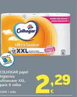 HiperDino COLHOGAR papel higiénico ultrasuave XXL pack 6 rollos oferta