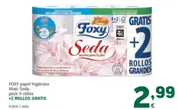 HiperDino FOXY papel higiénico Maxi Seda pack 4 rollos oferta