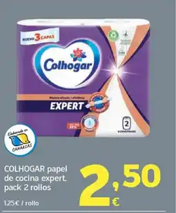HiperDino COLHOGAR papel de cocina expert, pack 2 rollos oferta