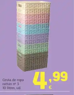 HiperDino Cesta de ropa rattán nº 3 oferta