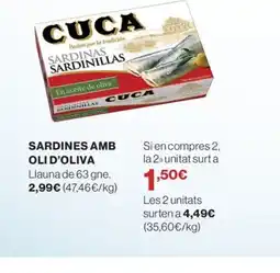 El Corte Inglés Sardines amb oli d'oliva oferta