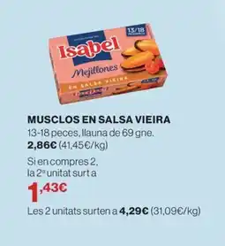 El Corte Inglés Musclos en salsa vieira oferta