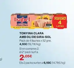 El Corte Inglés Tonyina clara amb oli de gira-sol oferta