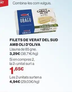 El Corte Inglés Filets de verat del sud amb oli d'oliva oferta