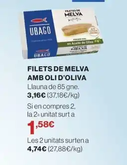 El Corte Inglés Filetes de melva amb oli d'oliva oferta