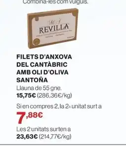 El Corte Inglés Filets d'anxova del cantabric amb oli d'oliva santoña oferta