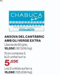 El Corte Inglés Anxova del cantàbric amb oli verge extra oferta