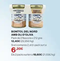 El Corte Inglés Bonítol del nord amb oli d'oliva oferta