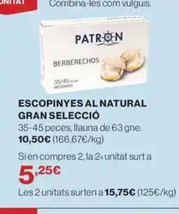 El Corte Inglés Escopinyes al natural gran selecció oferta