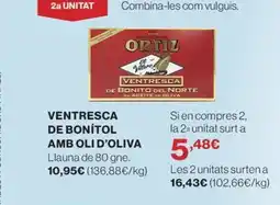 El Corte Inglés Ventresca de bonítol amb oli d'oliva oferta