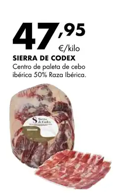 Supermercados Lupa SIERRA DE CODEX Centro de paleta de cebo ibérica 50% Raza Ibérica oferta