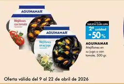 Supermercados Lupa AGUINAMAR Mejillones en su jugo o con tomate oferta