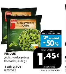 Supermercados Lupa FINDUS Judías verdes planas troceadas oferta