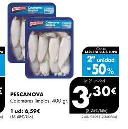 Supermercados Lupa PESCANOVA Calamares limpios oferta