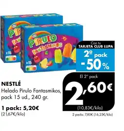 Supermercados Lupa NESTLÉ Helado Pirulo Fantasmikos oferta