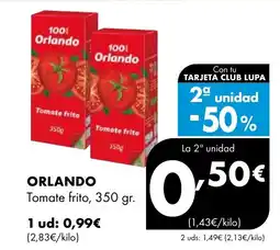 Supermercados Lupa ORLANDO Tomate frito oferta
