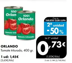 Supermercados Lupa ORLANDO Tomate triturado oferta