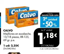 Supermercados Lupa CALVO Mejillones en escabeche oferta