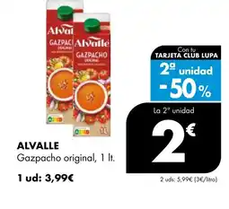 Supermercados Lupa ALVALLE Gazpacho original oferta